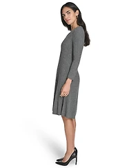 Jessica Howard Women's Fit and Flare Ribbed Sweater Dress