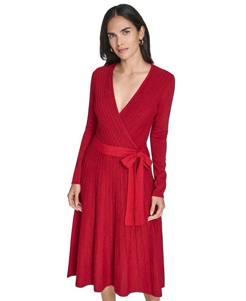 Jessica Howard Women's Fit and Flare Midi Sweater Dress