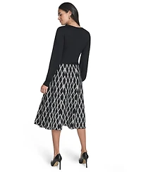 Jessica Howard Women's Fit and Flare Midi Sweater Dress