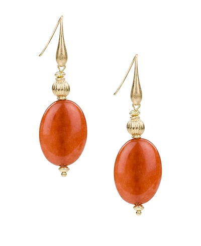 Patricia Nash Eclectic Bead Antique-Like Gold-Tone Oval Drop Wire Earrings
