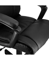 Elama Mid Back Adjustable Faux Leather Office Chair in Black