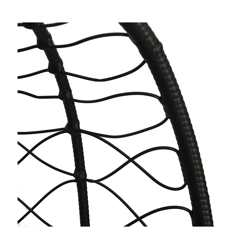 vidaXL Hanging Egg Chair Anthracite Poly Rattan, Powder-Coated Steel