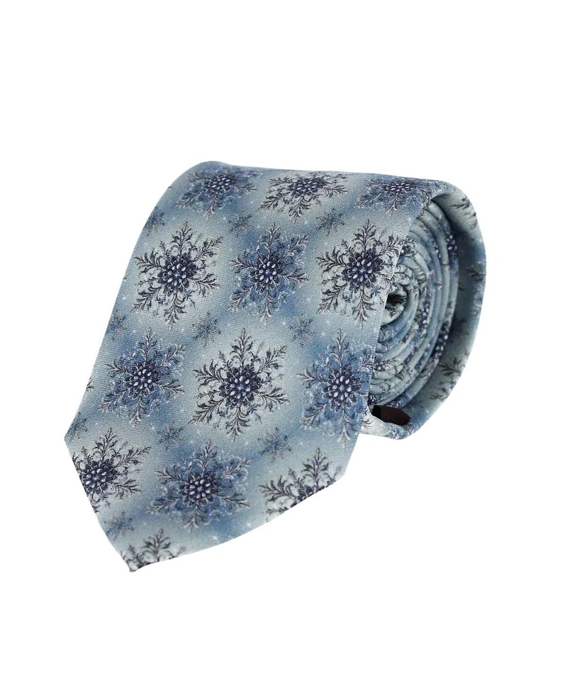 Trafalgar Men's Clarence The Classy Snowflake Silk Holiday Necktie