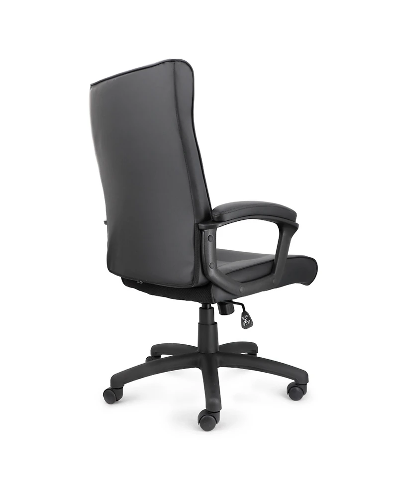 Elama High Back Adjustable Faux Leather Office Chair in Black