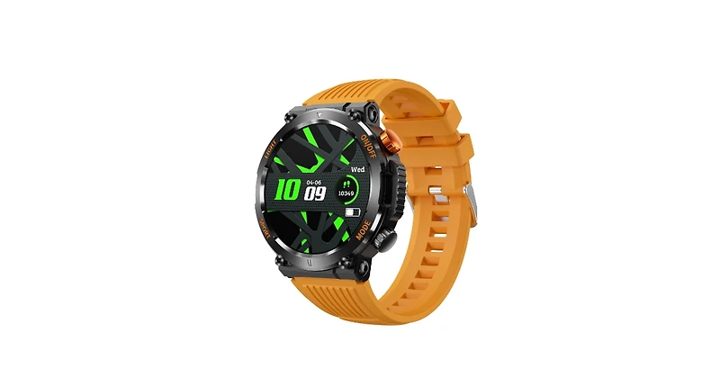 Ruxing Smart Outdoor Sports Smart watch with Compass Emergency Light Ips Hd Large Round Screen -Orange