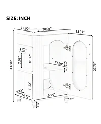 Casainc 20" Bathroom Vanity with Sink, Cabinet with Two-Tier and Adjustable Shelf, Solid Wood and Mdf