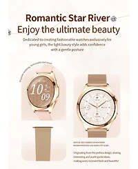 Ruxing Smart Smart watch 1.27 Hd large screen heart rate female physiological monitoring waterproof Bluetooth watch -Gold