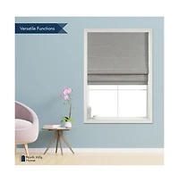 Shadisfy Linen Blended Belgian 100% Blackout Roman Shade Poly 32x64 Light Grey