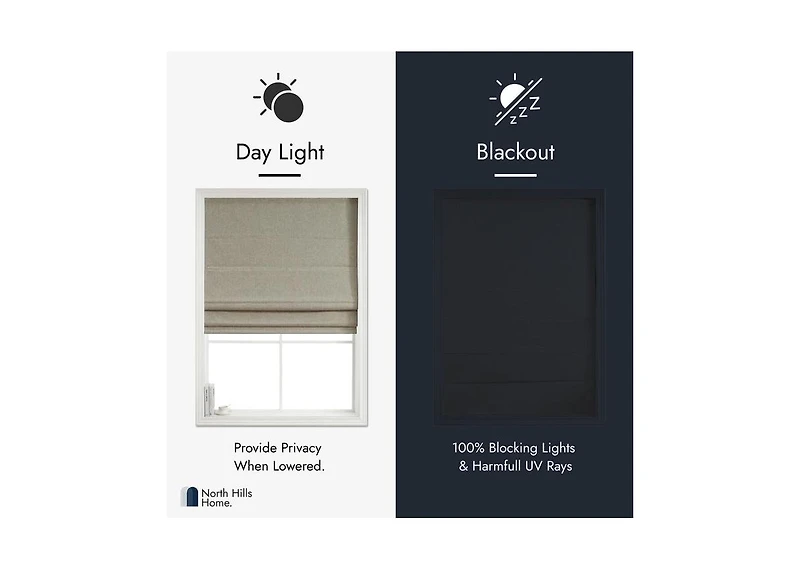 Shadisfy Linen Blended Belgian 100% Blackout Roman Shade Poly 35x64 Light Grey