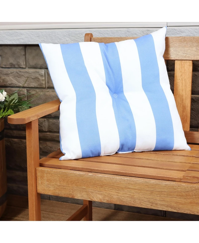 Indoor/Outdoor Weather-Resistant Polyester Square Tufted Pillow with Zipper Closures - 19" 2pk