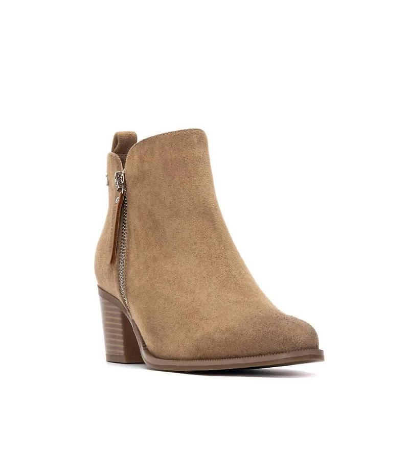 Xti Women's Block Heel Suede Ankle Booties Refresh Collection By