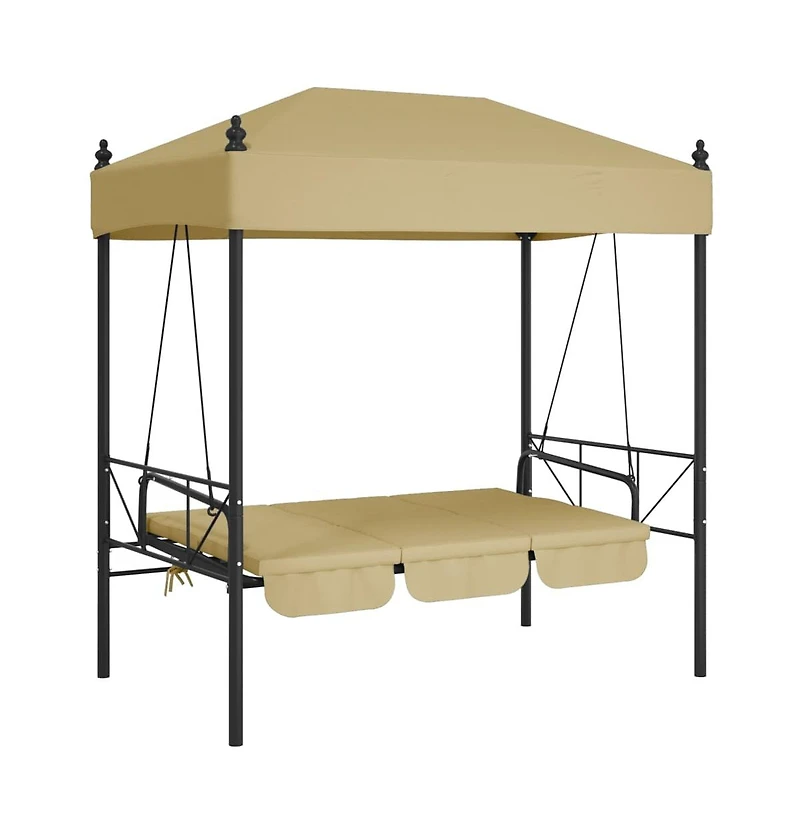 Garden Swing Bench Sand Powder-coated steel, Polyester Standard