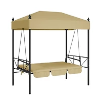 Garden Swing Bench Sand Powder-coated steel, Polyester Standard