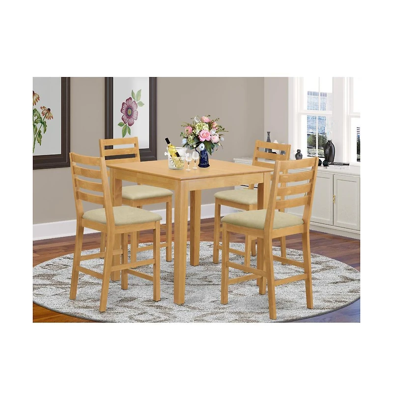 5 Pc counter height Table and chair set - counter height Table and 4 dinette Chairs.