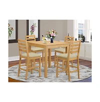 5 Pc counter height Table and chair set - counter height Table and 4 dinette Chairs.