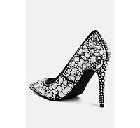 London Rag Womens Iceout Diamante & Rhinestone Embellishments Pumps