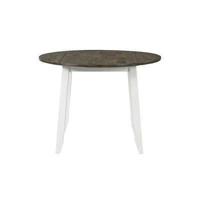 Intercon Table, 42"" Drop Leaf in Gray & White