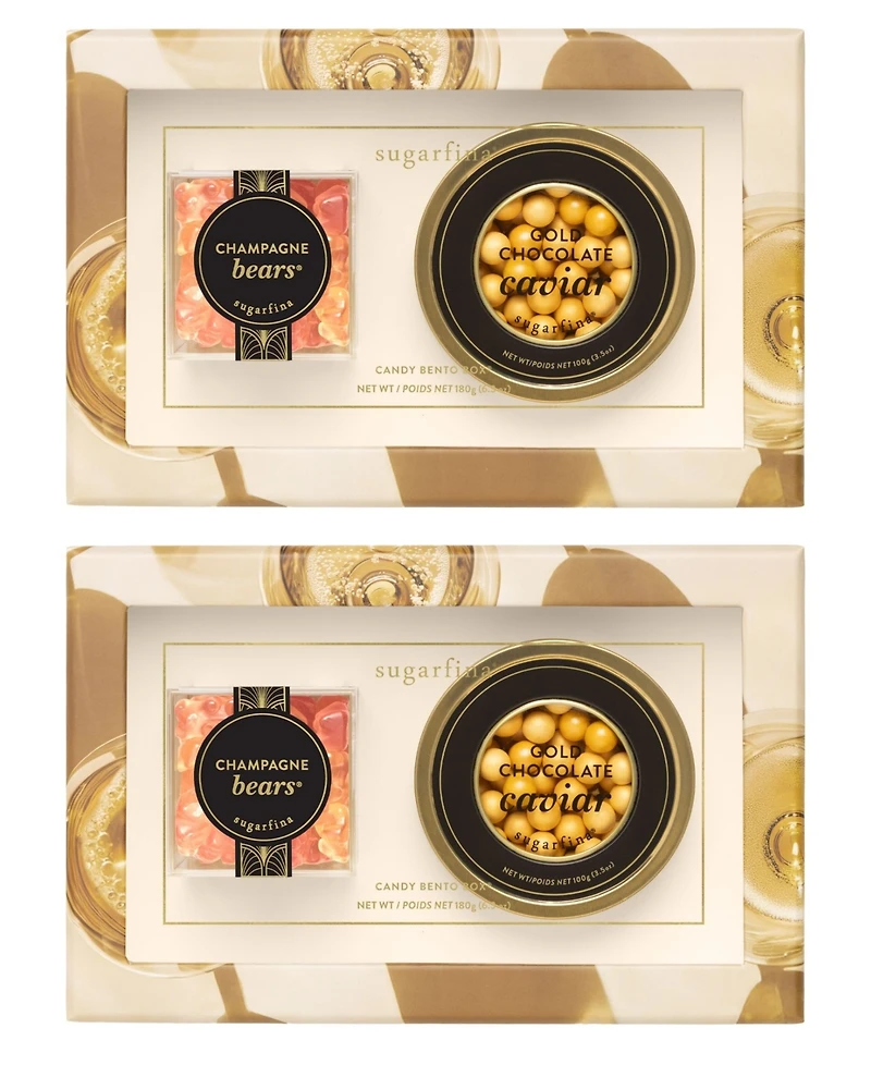 Sugarfina Holiday Champagne and Caviar Bento Box Duo, 2 Piece
