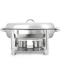MegaChef 5.8 Quart Stainless Steel Oval Professional Chafing Dish/Food Warmer/Buffet Server Serving Dish
