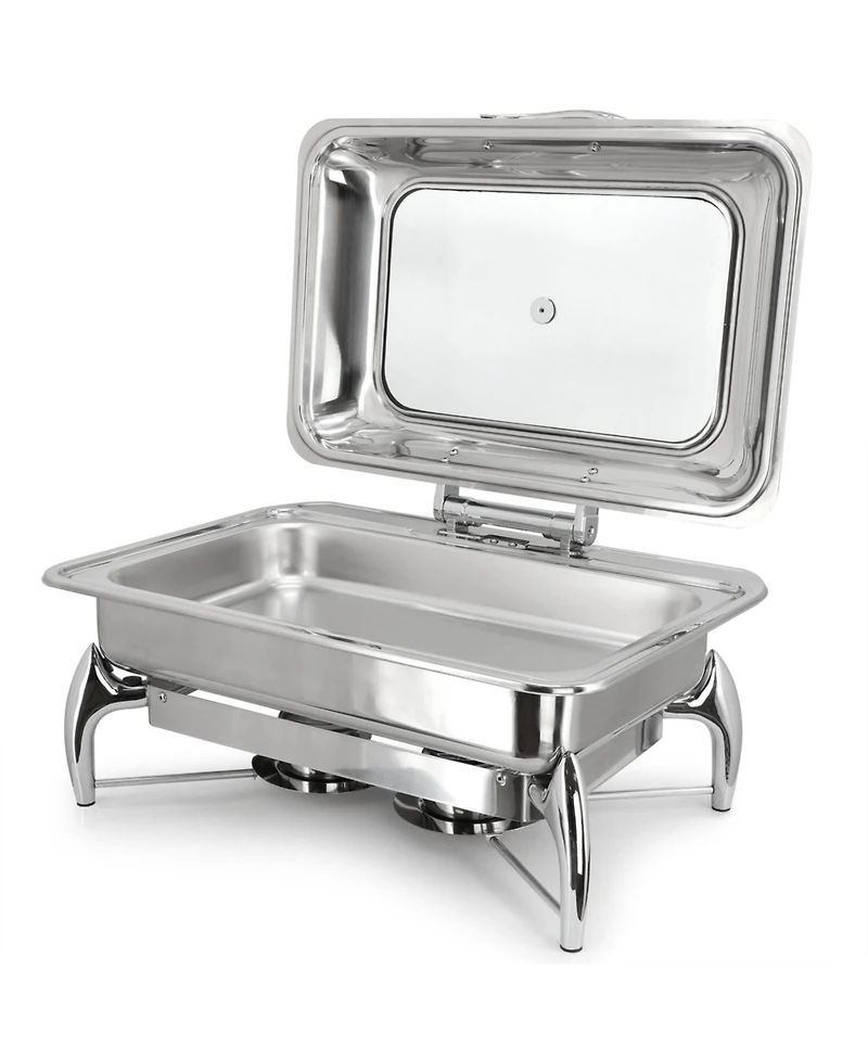 MegaChef 9.5 Quart Stainless Steel Rectangle Professional Chafing Dish/Food Warmer/Buffet Server Serving Trays