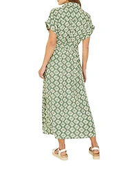 Yumi Women's Midi Shirt Dress With Matching Belt