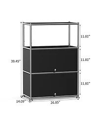 Mega Casa 3-Tier Storage Cabinet Metal Shelving Unit – Multi-Functional Kitchen Organizer, White