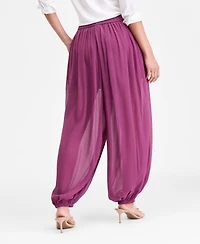 I.n.c. International Concepts Women's Crinkle-Chiffon Balloon Joggers, Macy's Exclusive