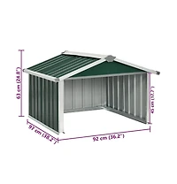 vidaXL Garden Shed Green Galvanized steel Durable Garden Shed