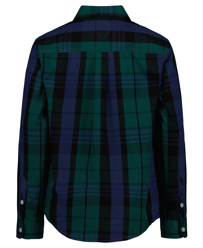 Tommy Hilfiger Boys 2T-7 Plaid Long Sleeve Shirt
