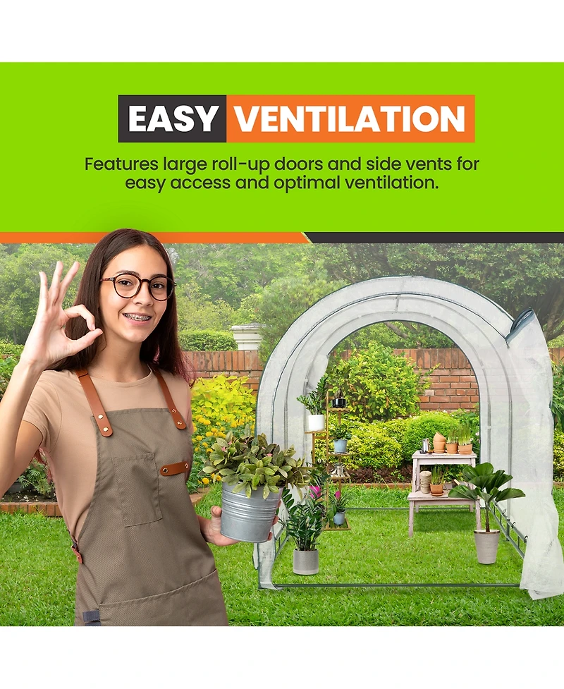 JumpKing TrueShelter 6' X 8' Green House - Indoor or Outdoor Green House for Plants & Flowers - Portable Large Cover for Garden Lovers or Beginners