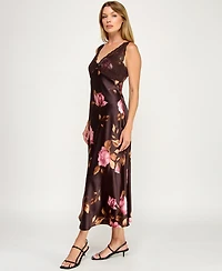 Row A Women's V-Neck Pull-On Midi Dress