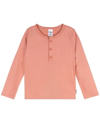 Gerber Toddler Girls 3-Pack Long Sleeve Shirts, Green/Pink/Coral, 4T