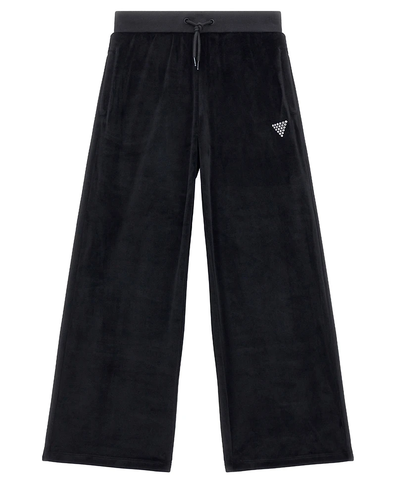 Guess Girls 8-16 Velour Rhinestone-Embellished Triangle Logo Pants