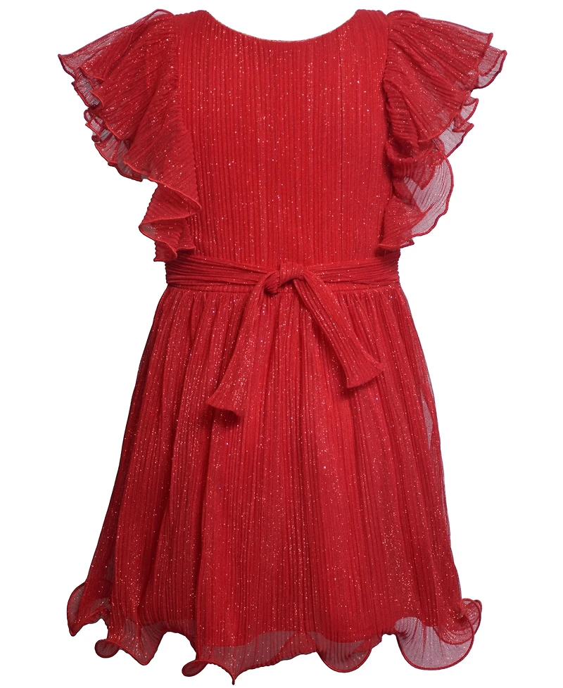 Bonnie Jean Girls 7-16 Flutter Sleeve Pleated Tulle Dress