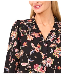 CeCe Women's 3/4 Sleeve V-Neck Top