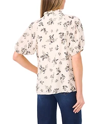 CeCe Women's Split Neck Raglan Sleeve Top