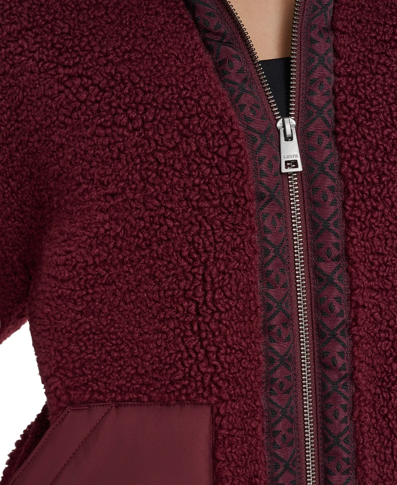 Levi's Women's Regular Stand Collar Sherpa Teddy Jacket