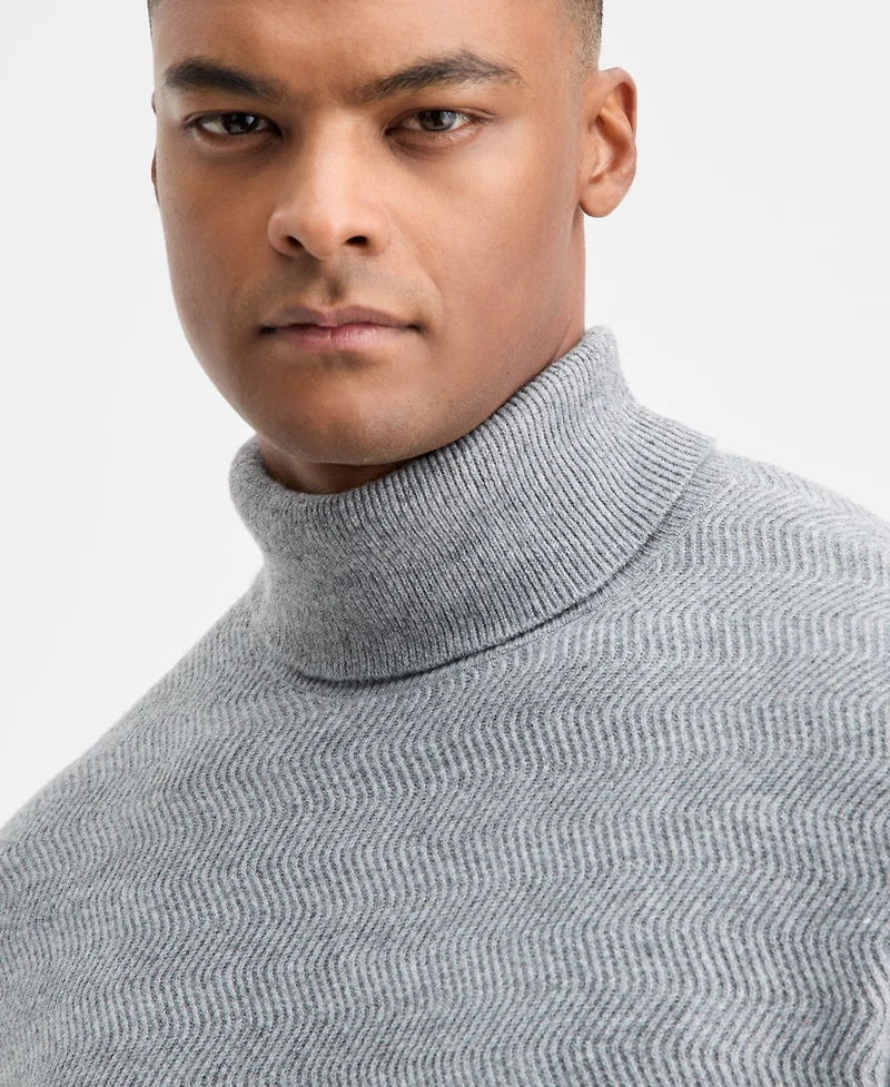 Alfani Men's Textured Zig-Zag Turtleneck Sweater, Macy's Exclusive