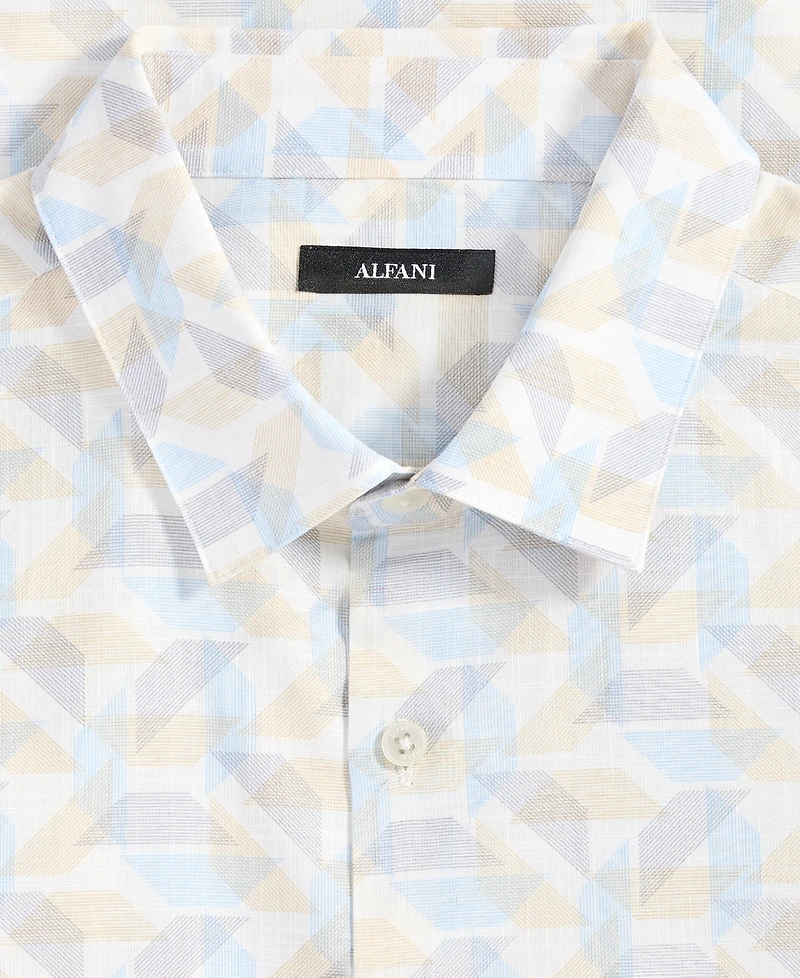 Alfani Men's Jesse Geo-Print Short-Sleeve Button Shirt, Macy's Exclusive