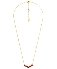 Michael Kors Gold Tone Pave Pendant Necklace