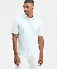 Alfani Men's Short-Sleeve Cooper Stripe Shirt, Macy's Exclusive