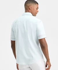 Alfani Men's Short-Sleeve Cooper Stripe Shirt, Macy's Exclusive