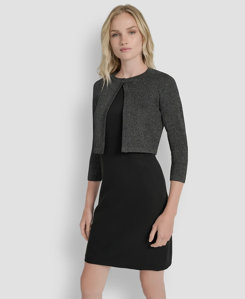 Dkny Women's 3/4-Sleeve Button Front Shrug Jacket