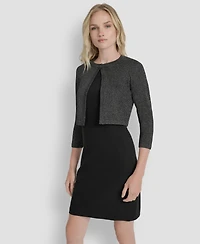 Dkny Women's 3/4-Sleeve Button Front Shrug Jacket