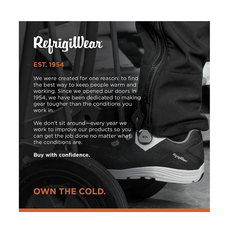 RefrigiWear Men's Men s FleetStride Plus Sneaker - Waterproof, Safety Toe, Boa Fit System, Anti-Slip Work Shoe