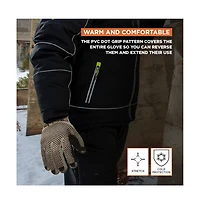 RefrigiWear Men's Midweight Dot Grip Gloves - Insulated Knit Work with Pvc Grip, Sold by the Dozen