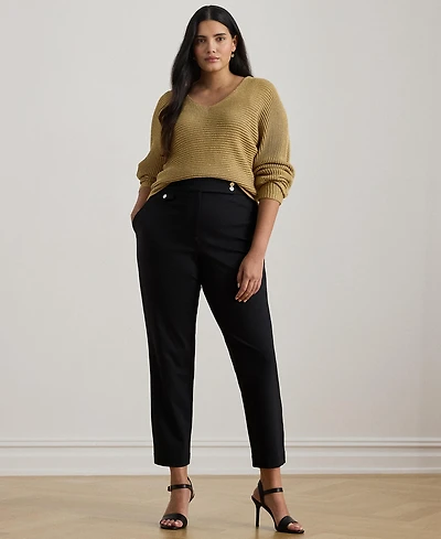 Lauren Ralph Plus Ponte Ankle Pant