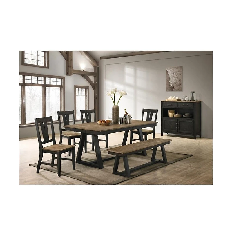 Intercon Backless Bench, 62"" in Brushed Brown & Pecan