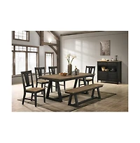 Intercon Backless Bench, 62"" in Brushed Brown & Pecan