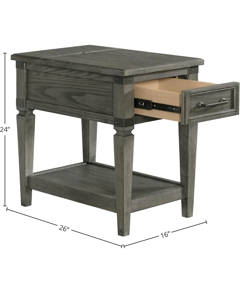 Intercon 17"" Chairside Table in Brushed Pewter